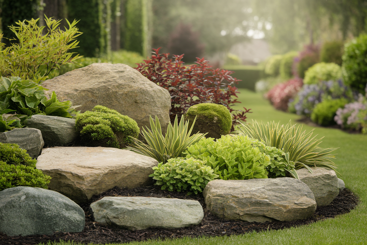 Déco Jardin avec Grosses Pierres : Idées d'Aménagement Paysager