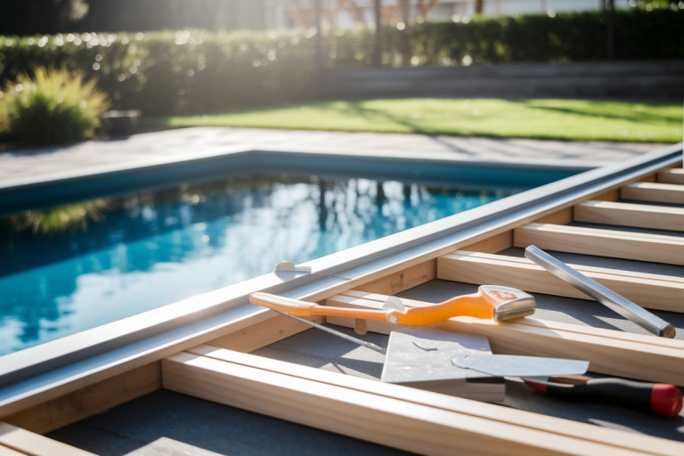 terrasse-construction-piscine-outils-bois